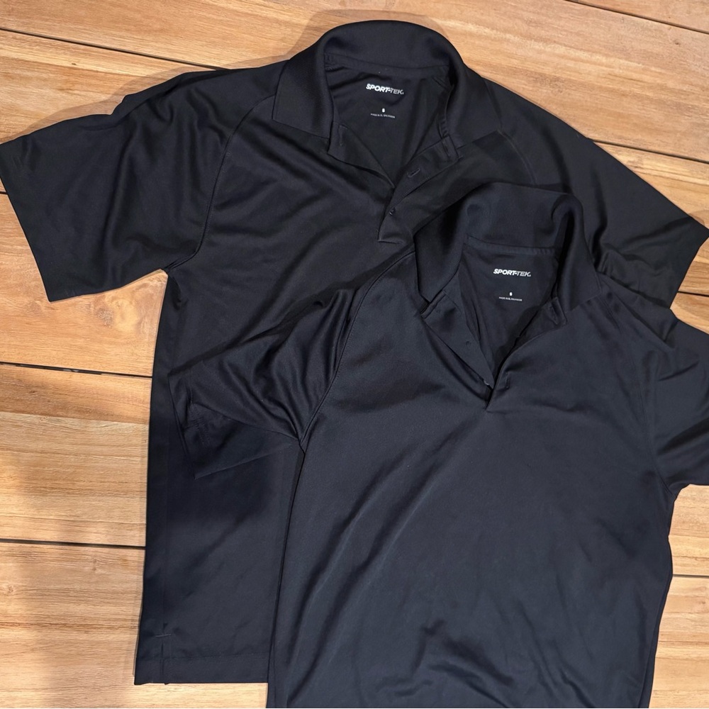 TWO Sport-Tek Black Polo Shirts